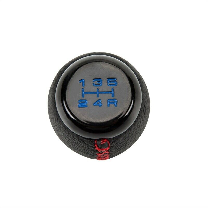 5Speed Universal Car Gear Shift Knob Shifter Lever Blue Leather Red Letter