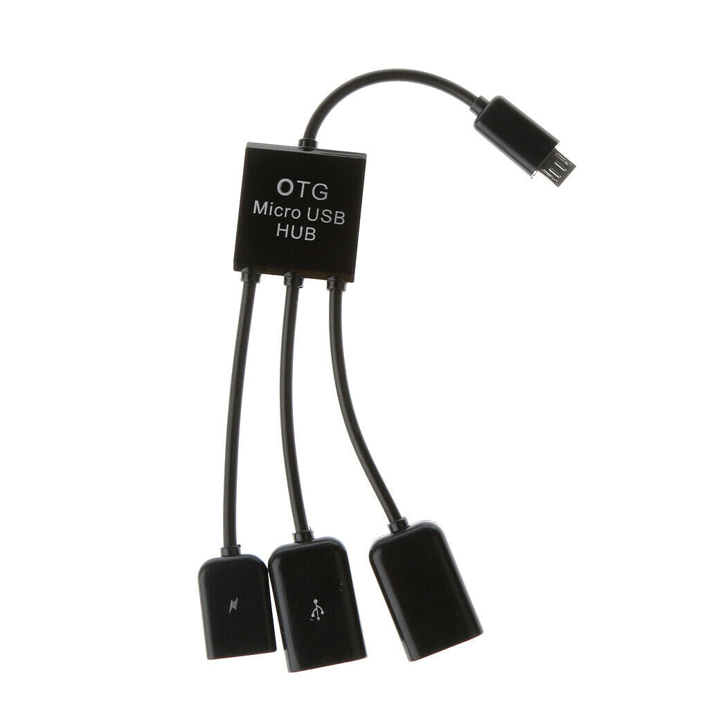 3in1 Micro USB OTG Hub Host Extension Adapter Cable For Phone Tablet