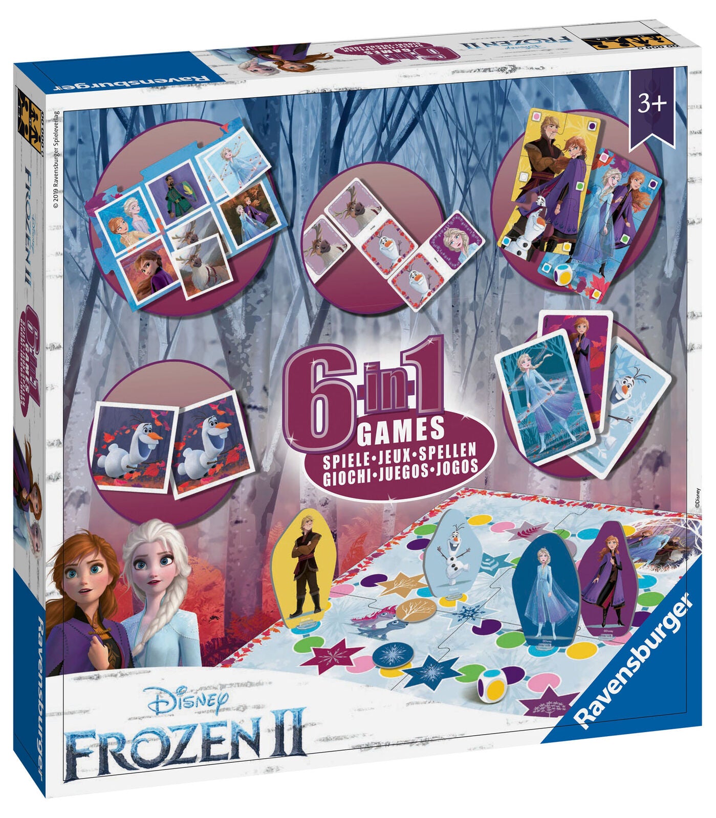 20427 Ravensburger Disney Frozen 2 6-in-1 Board Games Box Suitable for ages 3+
