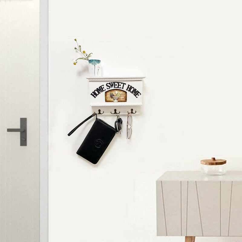 Mail Holder for Wall Key Rack for Wall White Decorative Entryway Organizer fN4E8