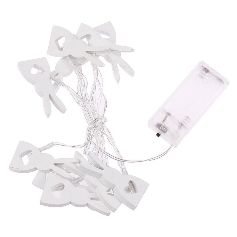 1M 10 LED Easter Party Decoration Wooden Easter Rabbit Strip Light Home D.l8