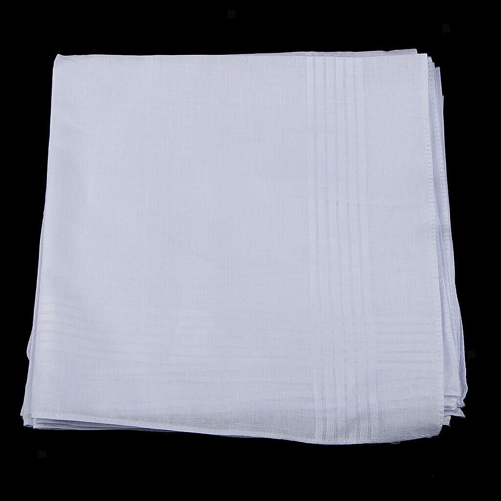 22x Plaid Washable Cotton Men's Handkerchiefs Wedding Hanky Set 11''/16''