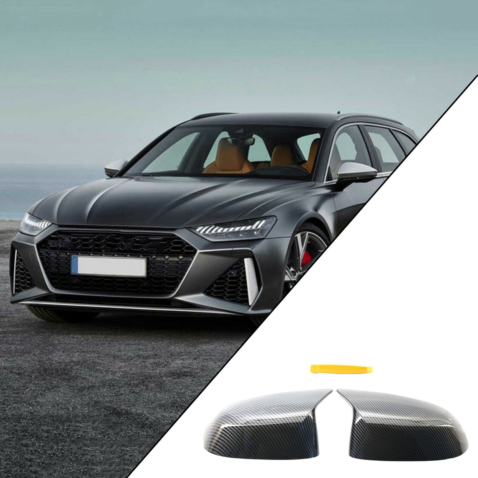 2 Pcs Carbon Fiber Side Mirror Covers Caps for BMW X4 G02 X5 G05 X6 G06