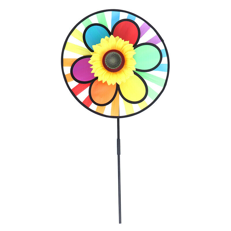 Colorful Sunflower Windmill Whirling Wind Spinner Kids Toys Garden Yard D.l8