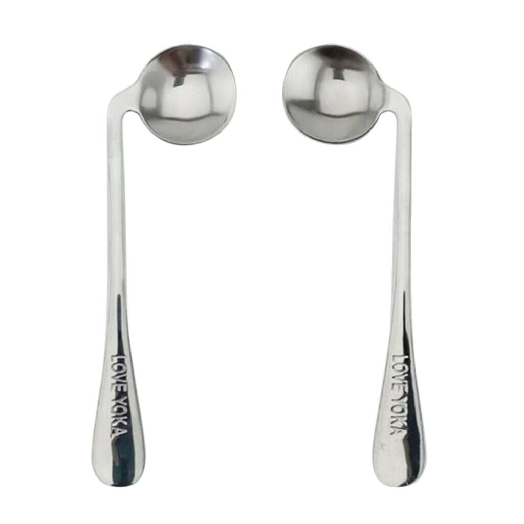 2x Stainless Steel Left/Right Angled Spoon for Disabled Independent Eating
