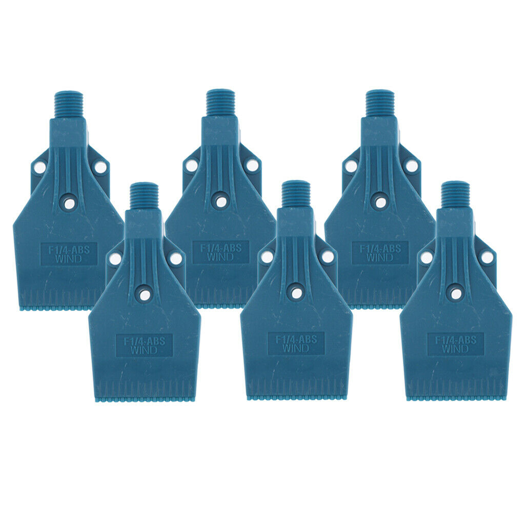 6 Pieces 3 Holes ABS Plastic Blowing Wind Jet Washer Spray Nozzles Blue 46mm