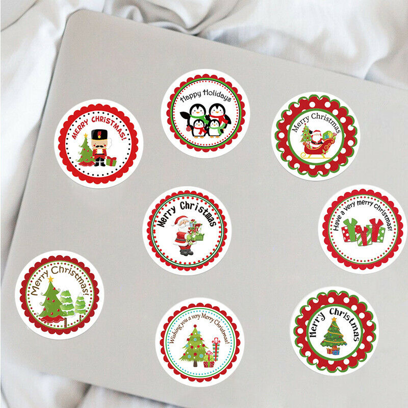 500pcs Merry Christmas Snowman Tree Decor Stickers Wrapping Gift Box Label TBDA