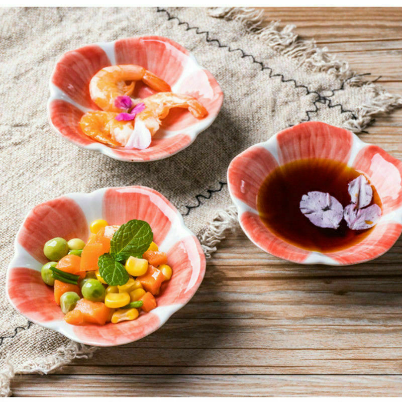 Japanese Ceramic Plates Dish Sushi Tableware Retro Floral Dessert Sakura 2X