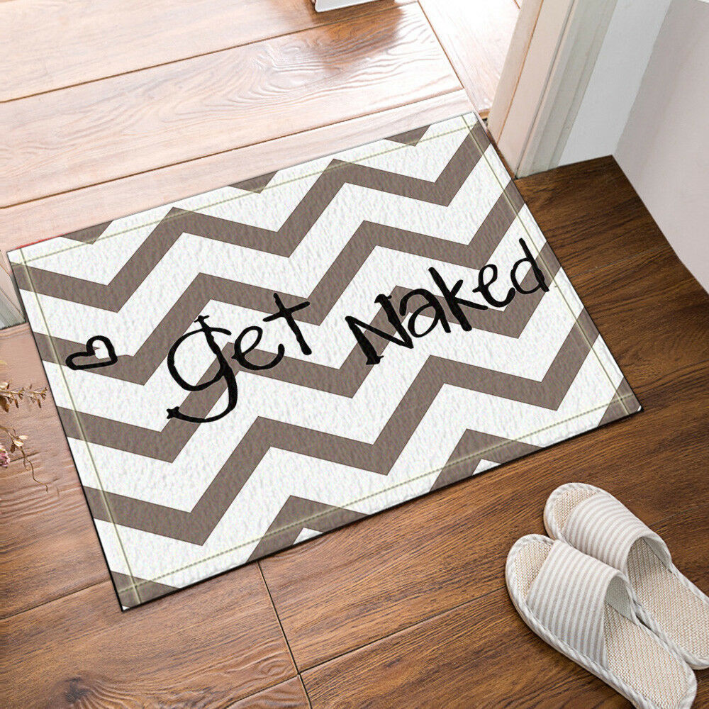 Get Naked On Wavy Lines Floor Rug Carpet Mat Bathroom Mat Non-slip Pad 40x60cm