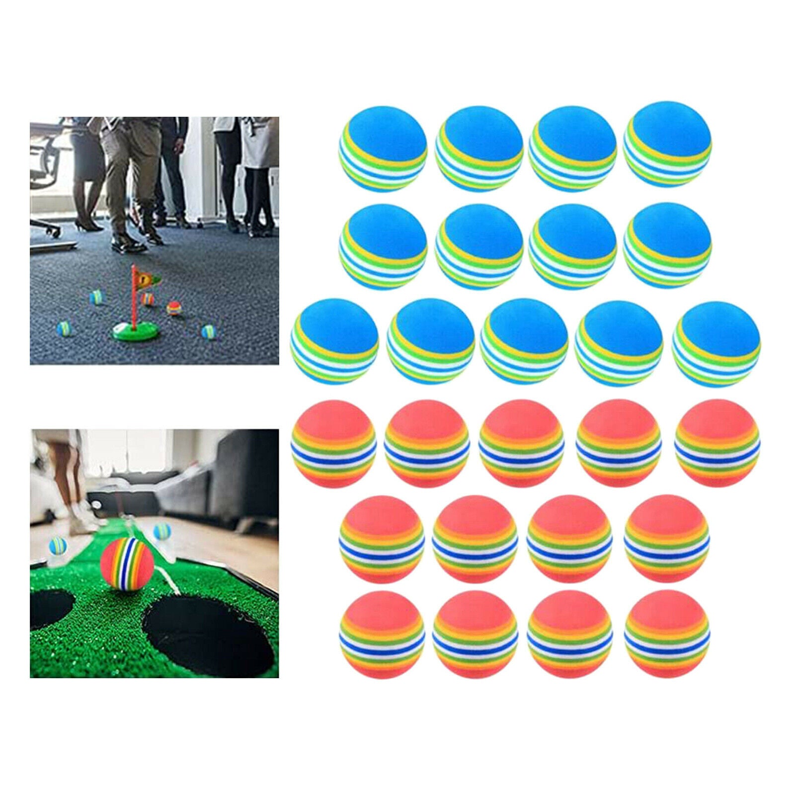 26Pcs Soft Golf Foam Ball Rainbow Sponge Balls Practicing Pets Exerciser