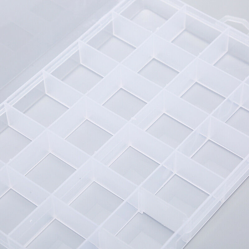24 Slots Transparent Rectangle Beads Earrings Jewelry Storage Box Case Organi SJ