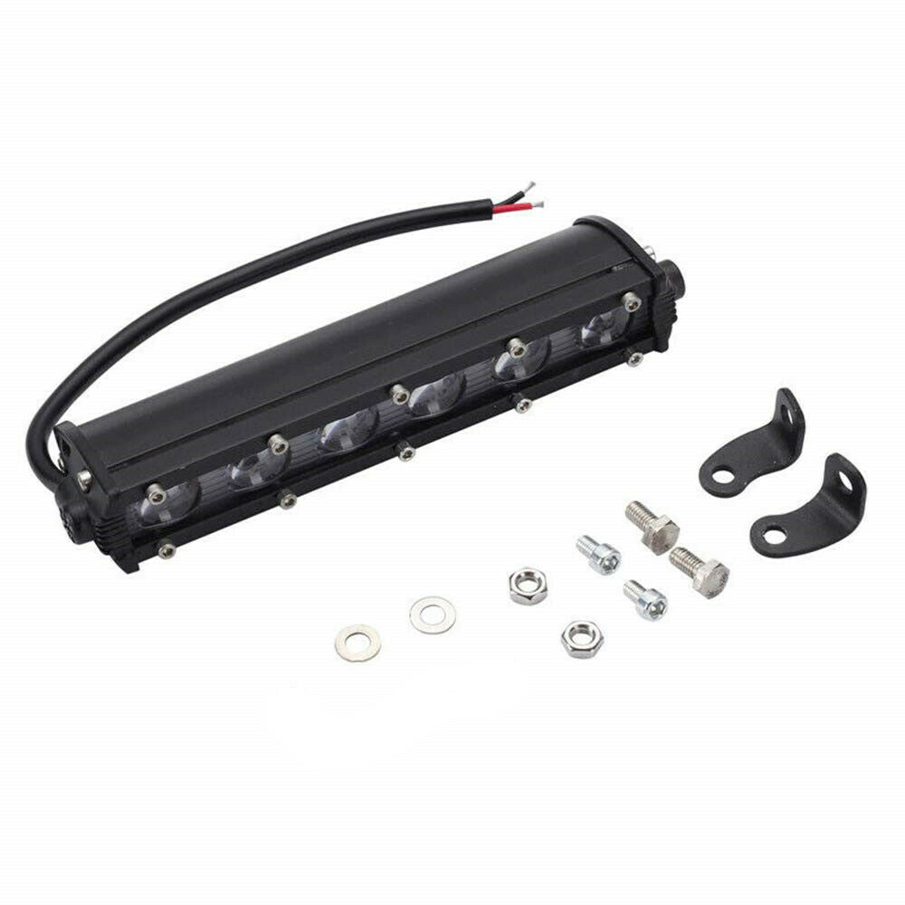 8'' 18W 6D Spot Beam LED Work Light Bar Single Row Off road Lamp 1800LM 2PCS