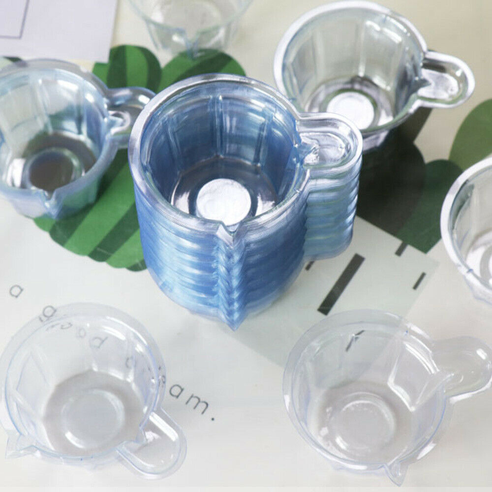 100PCS 40ML Plastic Disposable Cups Dispenser Epoxy Jewelry Silicone Mold DIY
