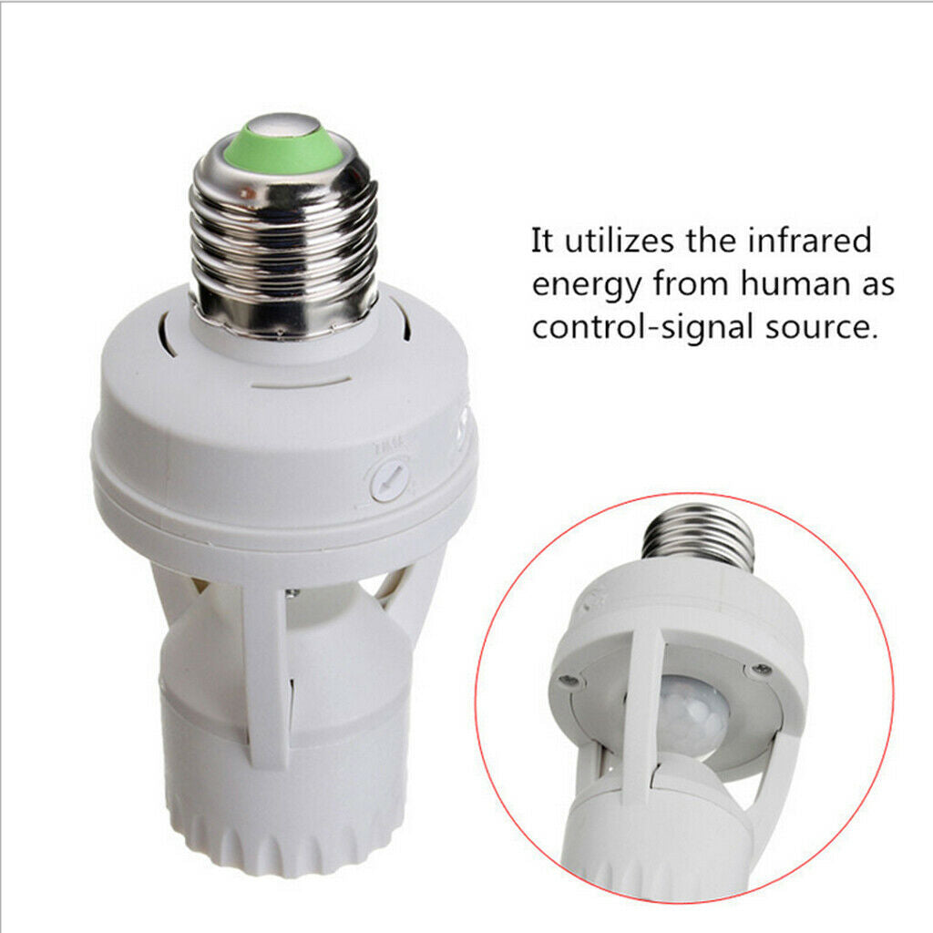 2 Pieces LED Pir Light Infrared Motion Sensor E27 Screw  Bracket