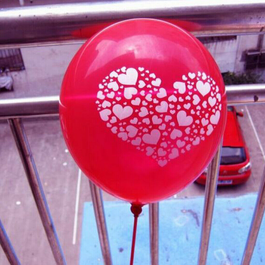 100 Pieces Hearts Printed Latex Balloon Wedding Engagement Party Decor Red