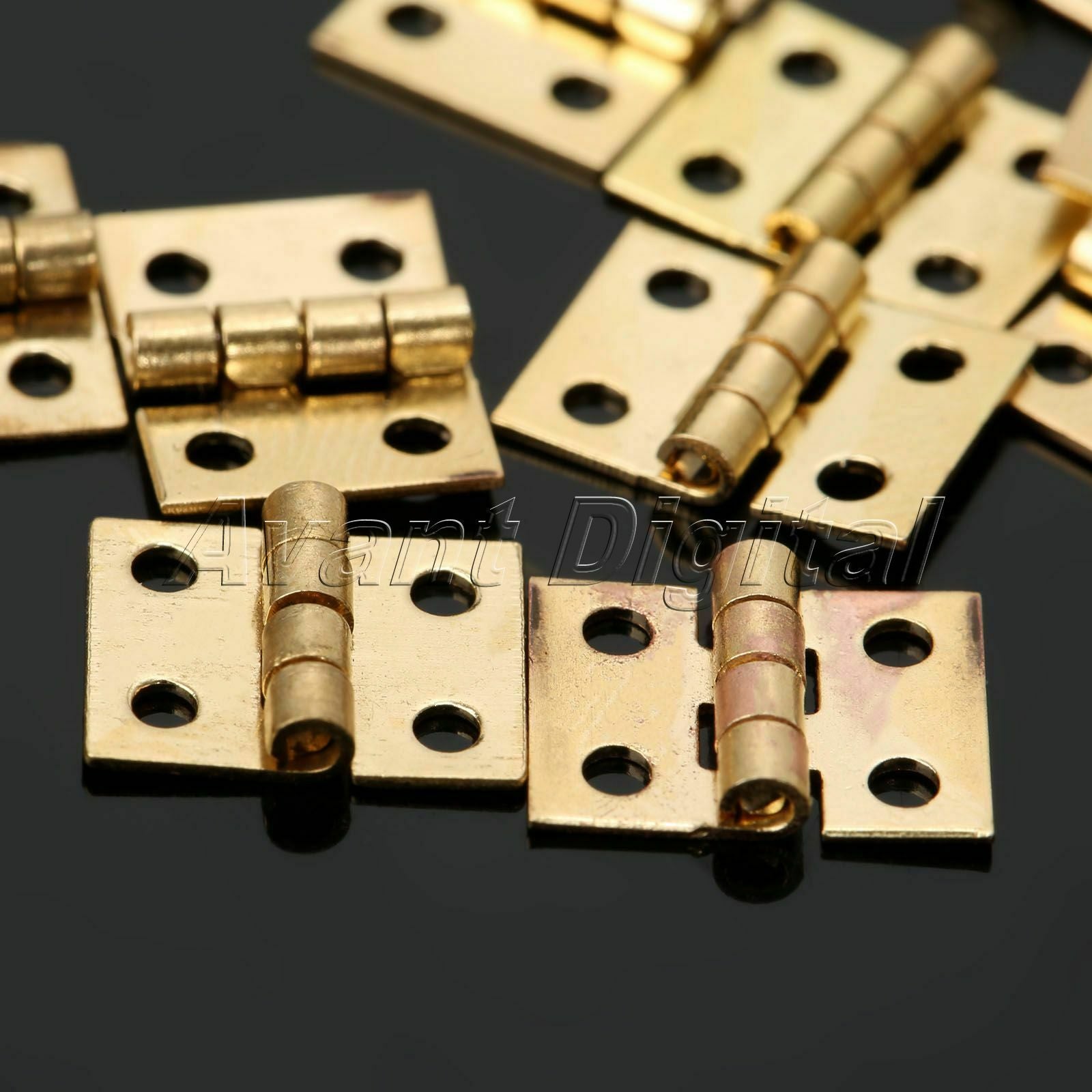 20Pcs Mini Brass Plated Hinge For Decorative Wooden Jewelry Cabinetmaker Box