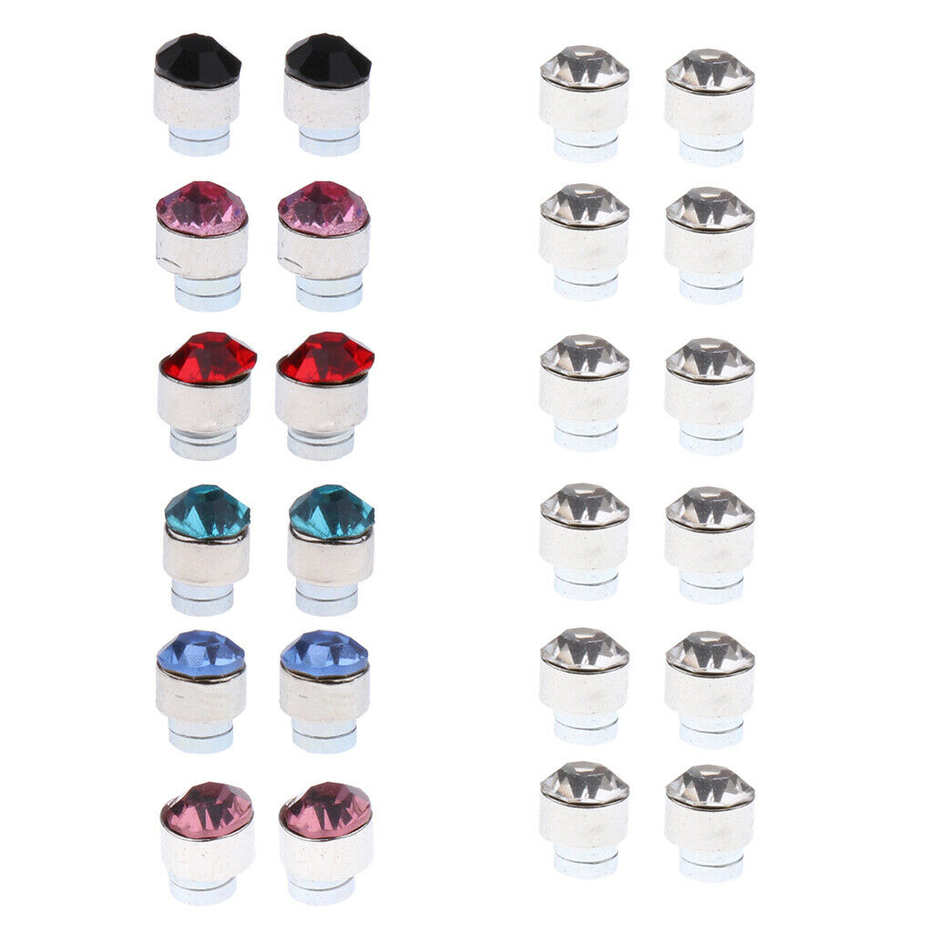 12 Colors Rhinestone Magnetic Earrings Non Piercing Set Womens Fashion