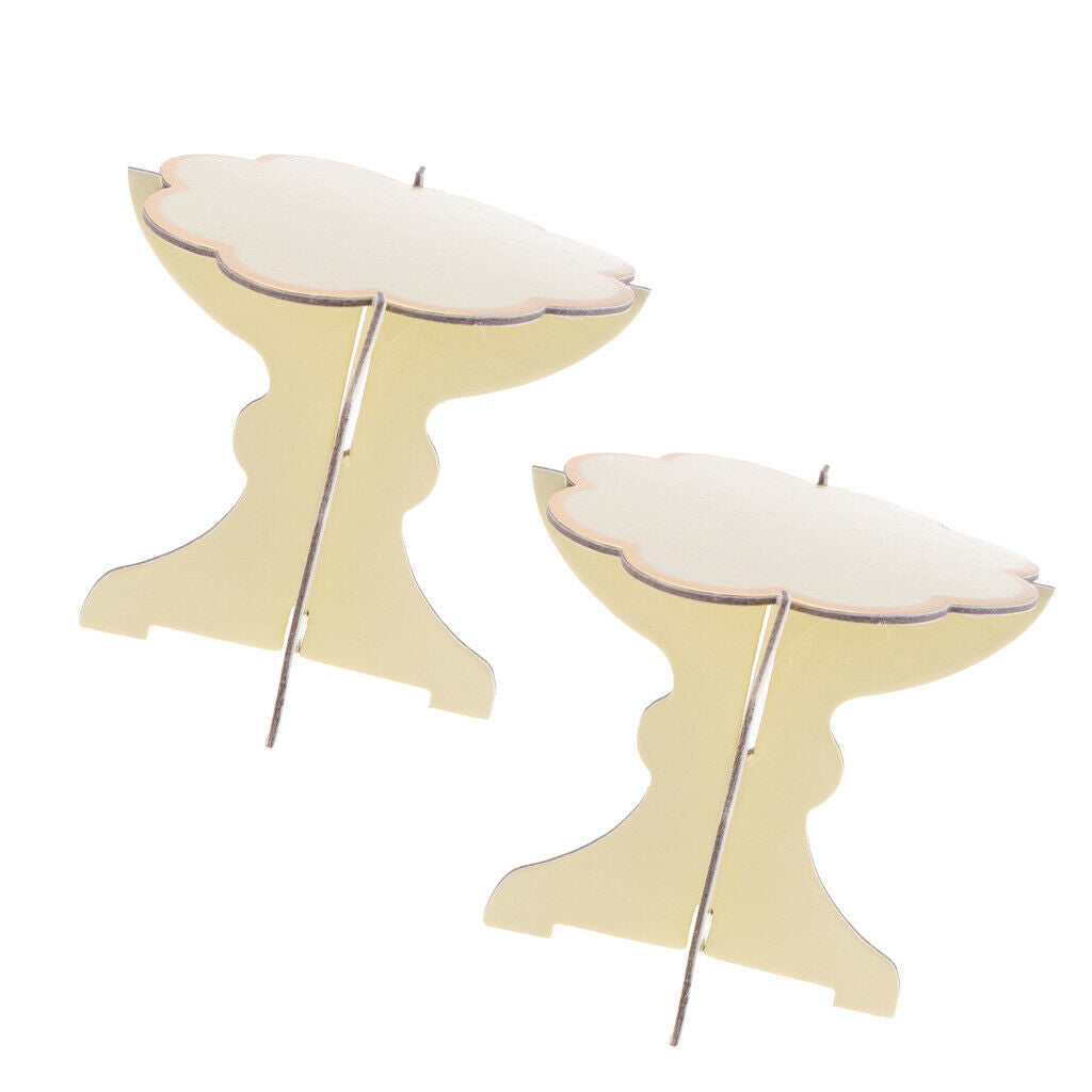 4 Pieces Cupcake Holder Dessert Display Stands Wedding Favors Blue+Yellow