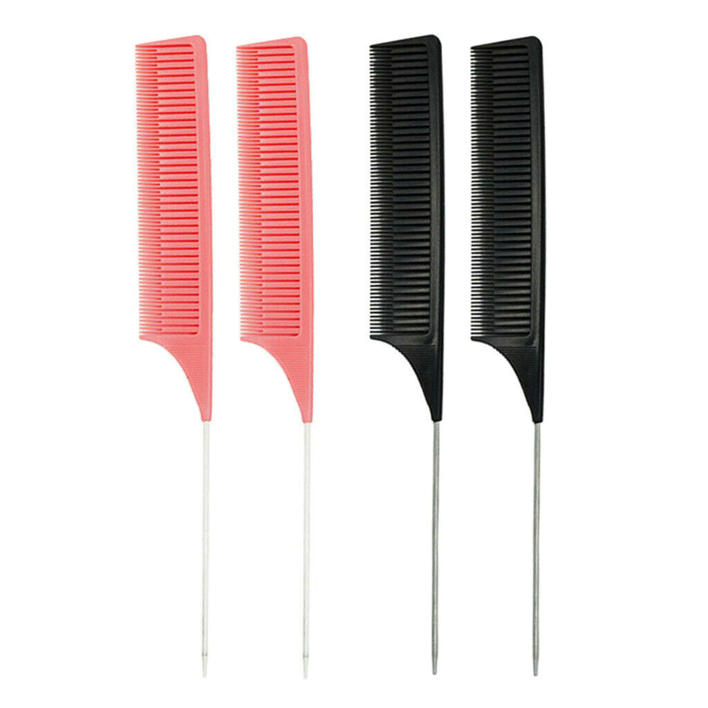 4Pieces ABS Plastic Weaving Highlighting Foiling Hair Comb Styling Combs