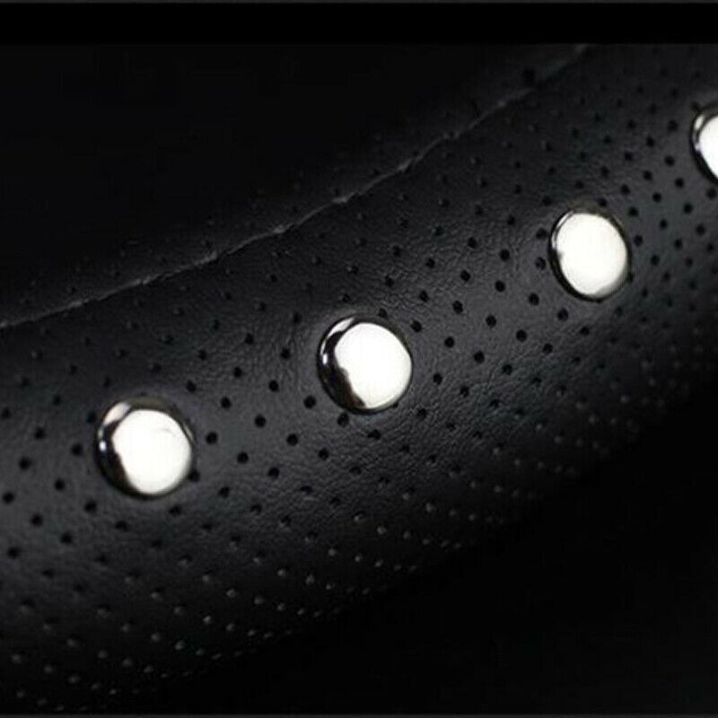 38cm Skidproof PU Leather Black Car Steering Wheel Cover Universal 15inch Solid