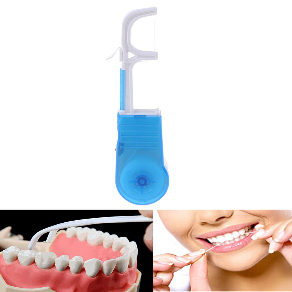 Blue portable clean high dental floss holder oral care tooth cleaner flos.l8