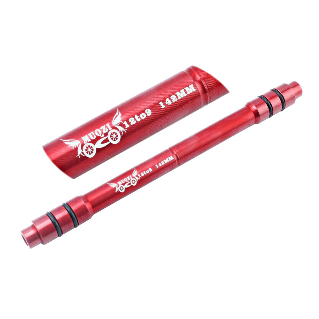Bike 12 to 9mm Thru Axle Quick Release Hub Conversion Skewer Adapter 142 Red