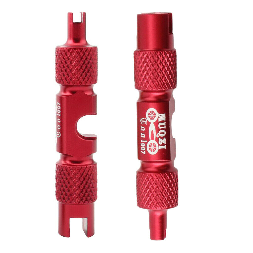 2pcs Alloy Bicycle Valve Core Removal Wrench Tire Valve Core Repair Kit Red