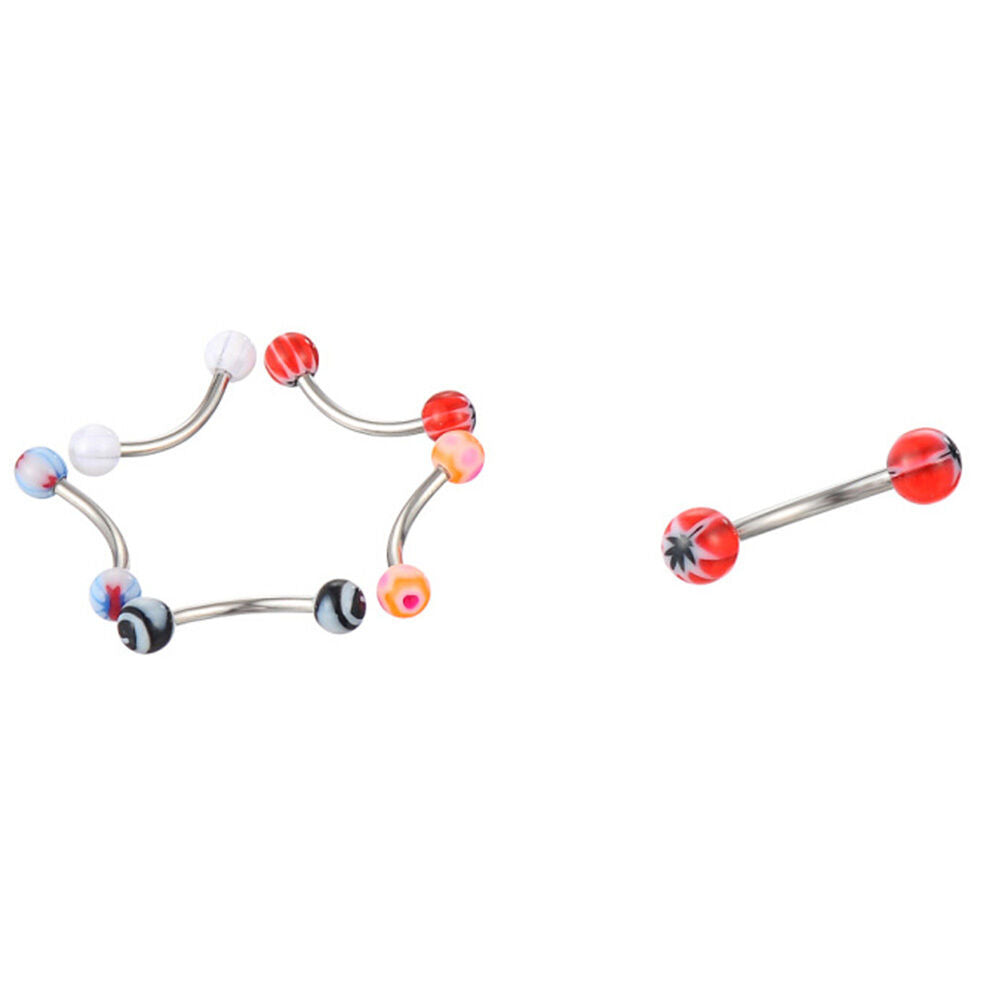 Stainless Acrylic Ball Barbell Bar Eyebrow Nose Tounge Ring Body Piercin.l8