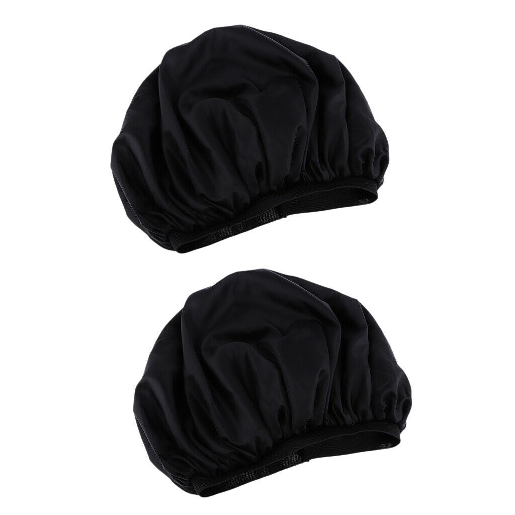 2 Women Shower s Waterproof Elastic Bath Hair Protection Head Hat