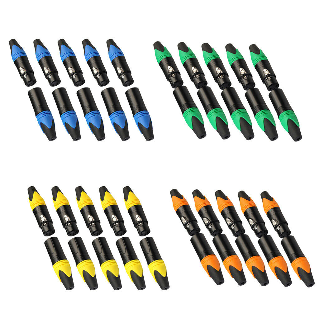 3 Pins XLR Connector Microphone Audio Cable Adapter DIY Accessories Green