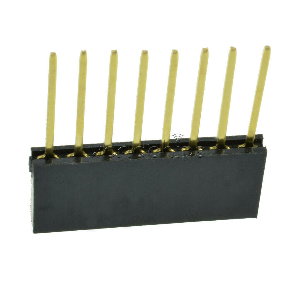 100pcs 2.54mm Pitch 8Pin Straight Single Row Stackable Female Header for Arduino
