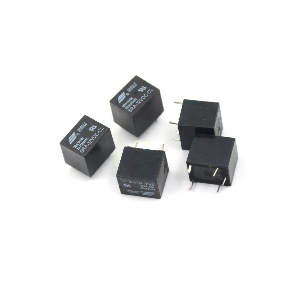 5Pcs Durable DC 12V Coil 10A 5 Pins Power Relay PCB Type SPDT For SRA-12VDC-C Lt