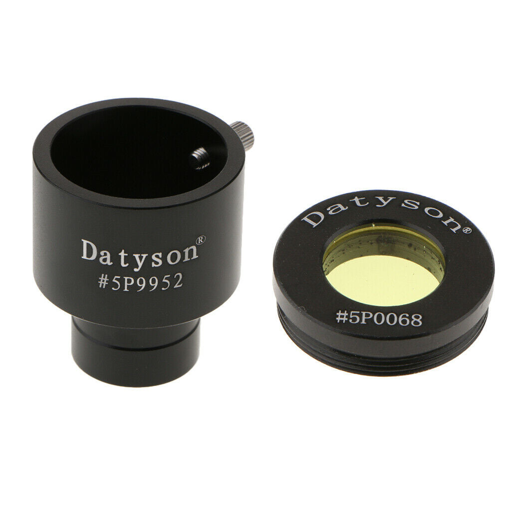 0.965" to 1.25" Telescope Eyepiece Adapter (24.5mm to 31.7mm) +Yellow Filter