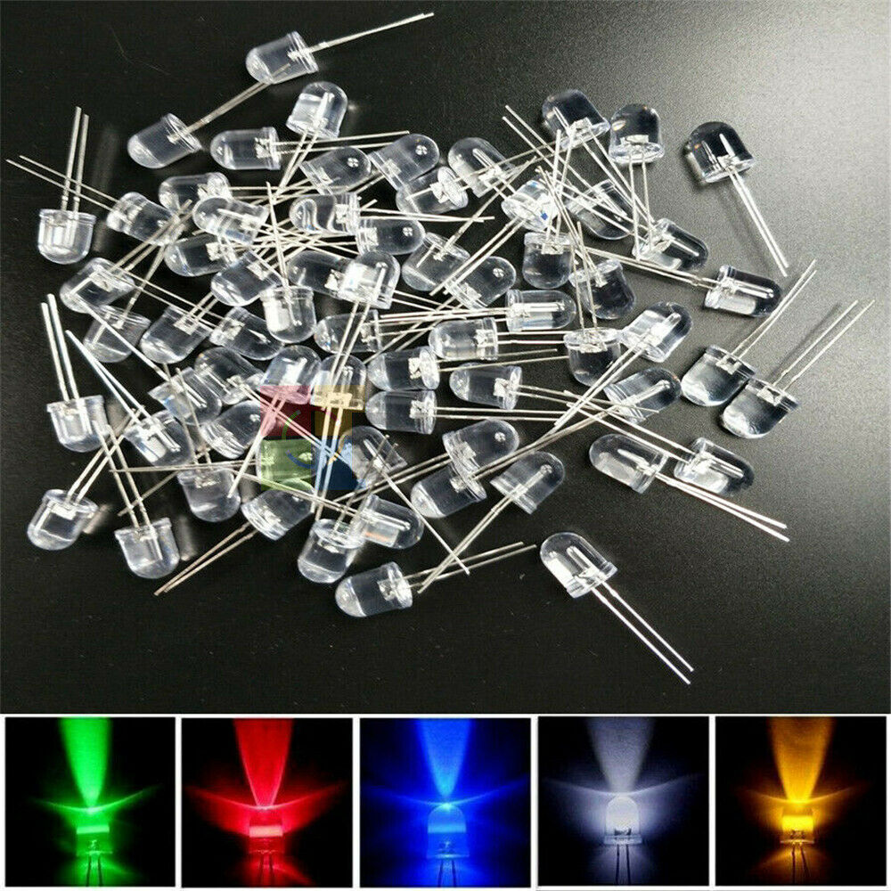 1000Pcs 5mm Round Red/Green/Blue/Yellow/White Water Clear LED Light Diodes Kits