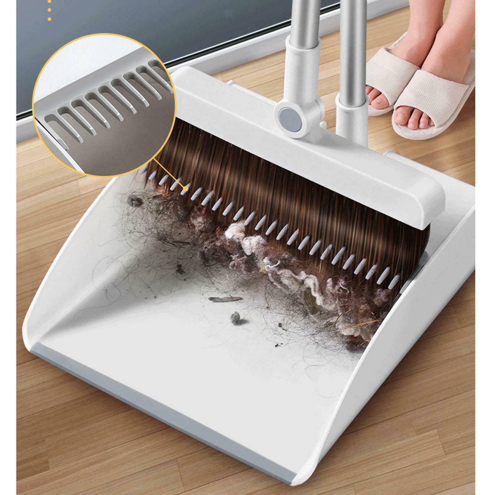 Long Handle Broom and Dustpan Cleans for Home Room Office Upright Stand Up
