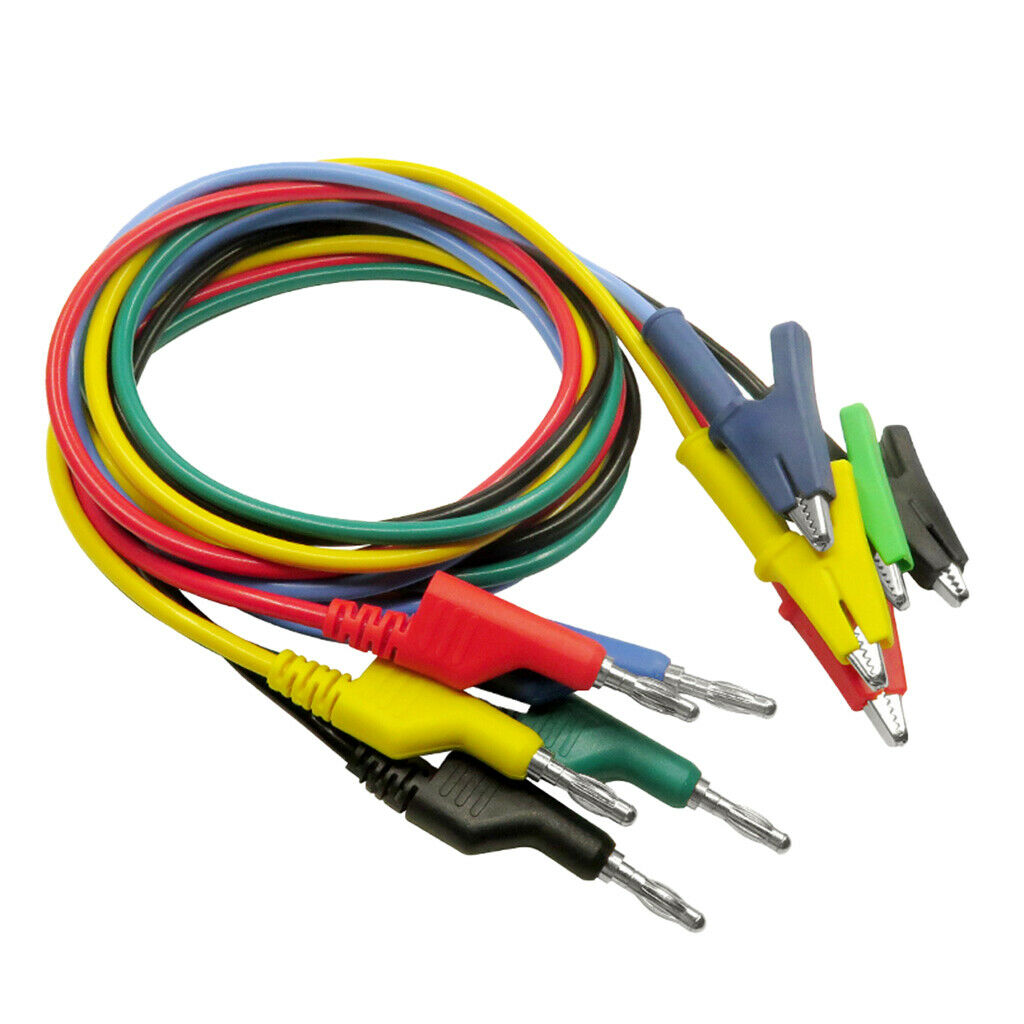 Banana Male Connector To Teminal Silicone Electrical Alligator Clip