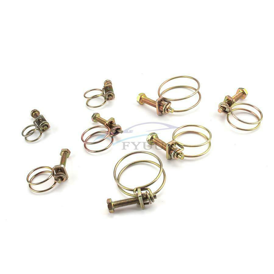 40PCS / Set Adjustable Double Wire Hose Clamp Screw Bolt Fastener Universal