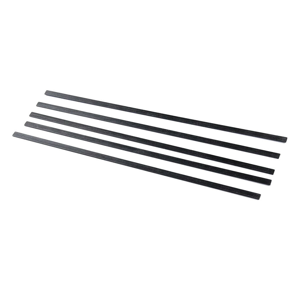 5pcs Carbon Fiber Strips Flat Bars Airplane DIY Accessory 5mm x 1mm x 200mm