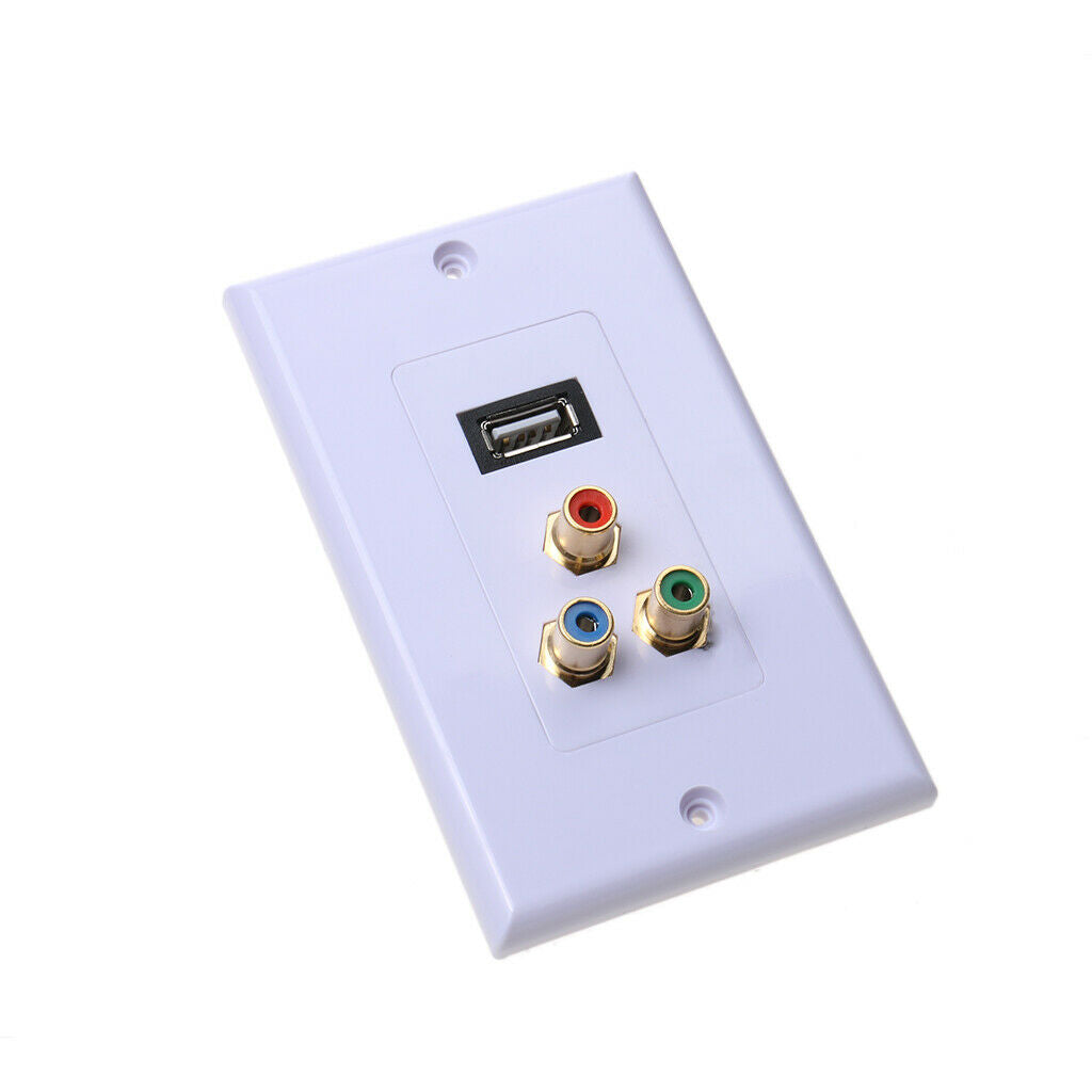 USB2.0 3RCA Wall Panel Connection Front Plate