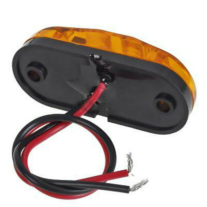 2pcs  2.6" Clearance Amber Oval Led Lamp 2 Diode Trailer Truck Side Marker Light