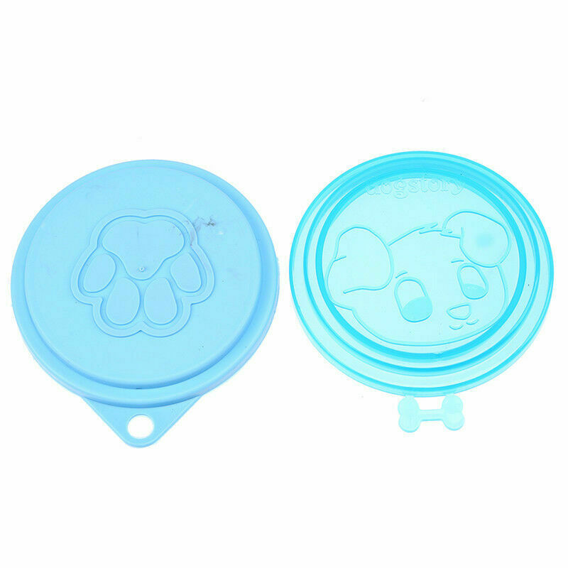 2 PCS Pet Food Jar Cover Dog Cat Silicone Plastic  Lid Storage Cap Reusable