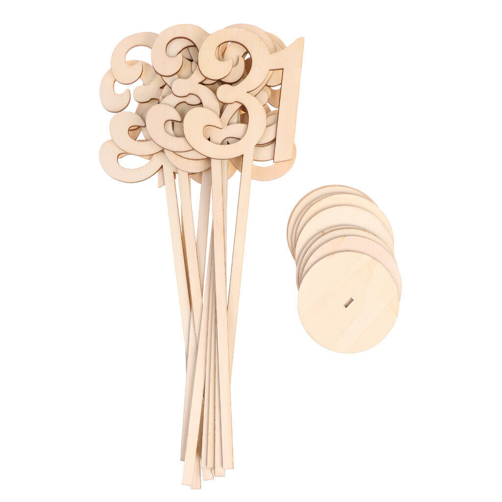 Rustic Wooden Numbers 31-40 Wedding Birthday Party Centerpieces Decoration