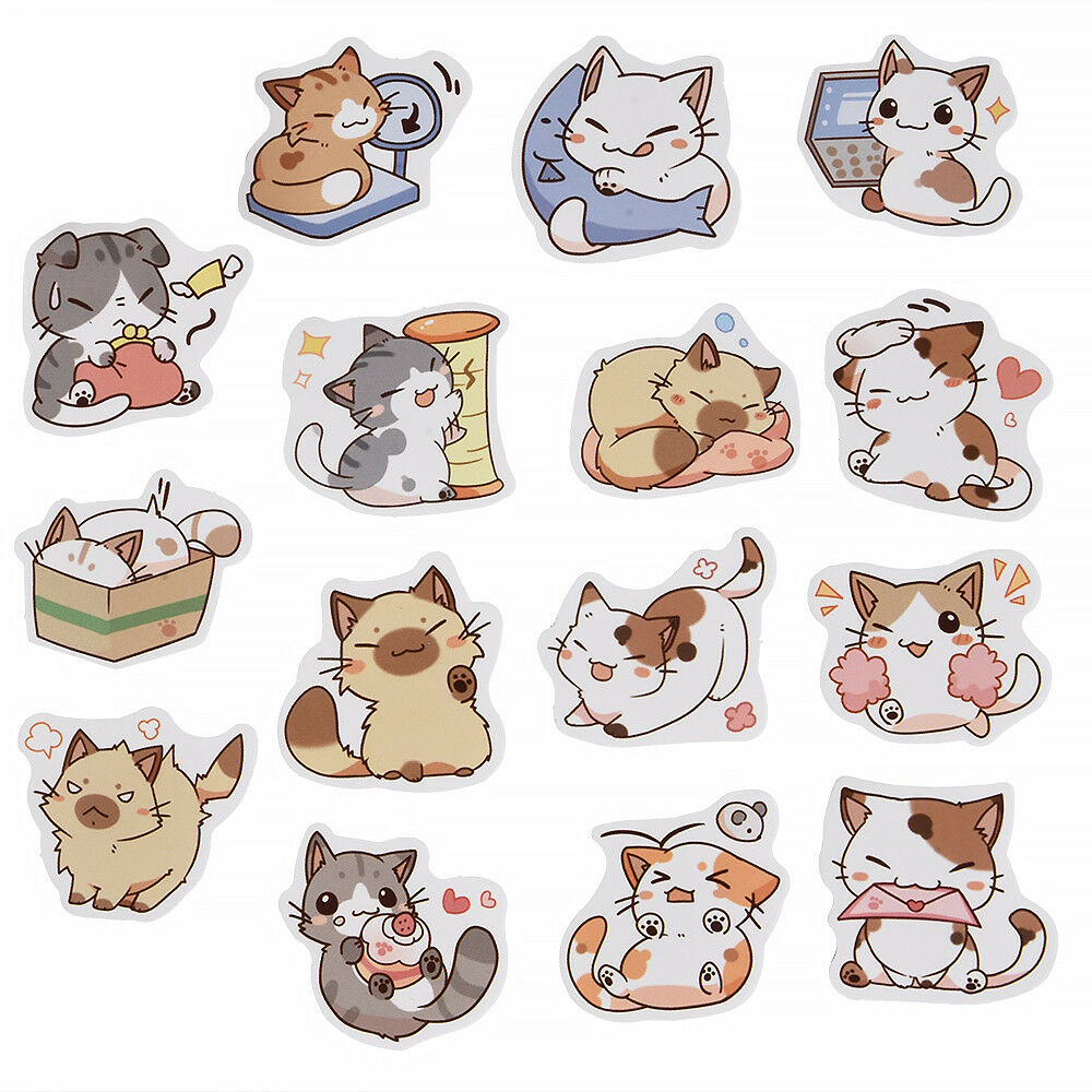 45Pcs Japanese Cute Cat Stickers Diary Decoration DIY Scrapbooking Stickers Lots