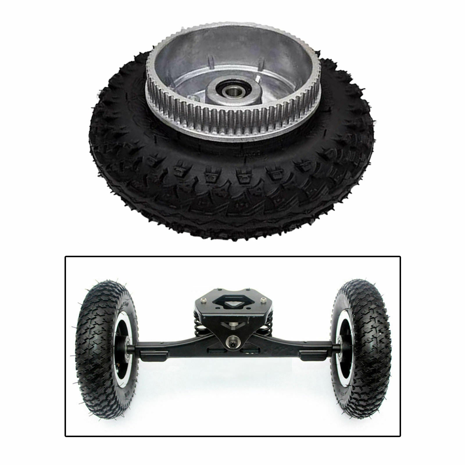 2X Electric Skateboard Parts Gear Motor Truck Wheel Pulley Inflatable Wheel