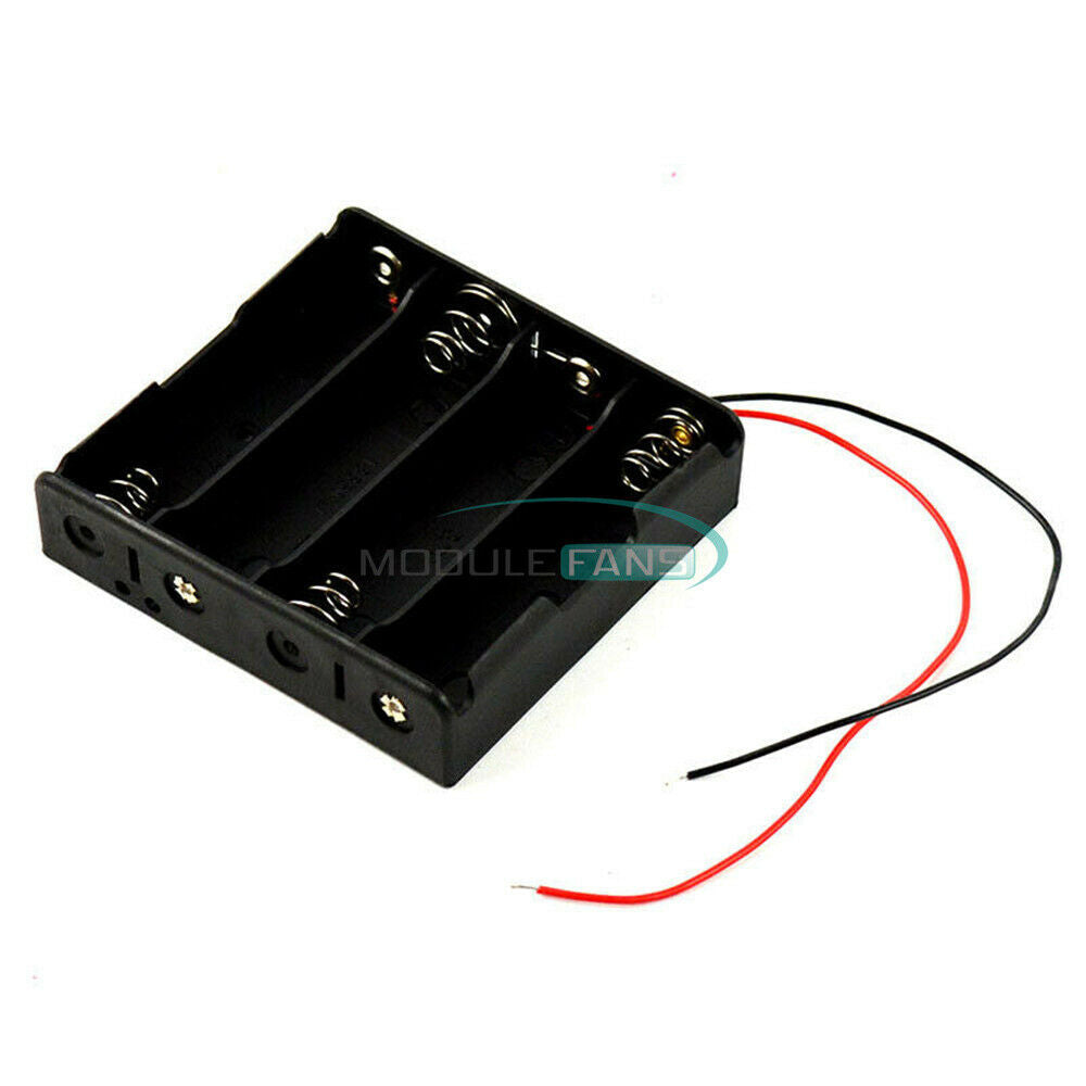 4X 18650 Battery ABS Power Bank Cases Holder Storage Box + Leads