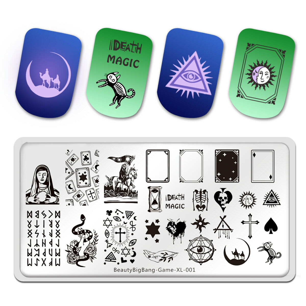 BeautyBigBang Stainless Steel Tarot Magic Nail Art Plate Nail Stamping Plates HN