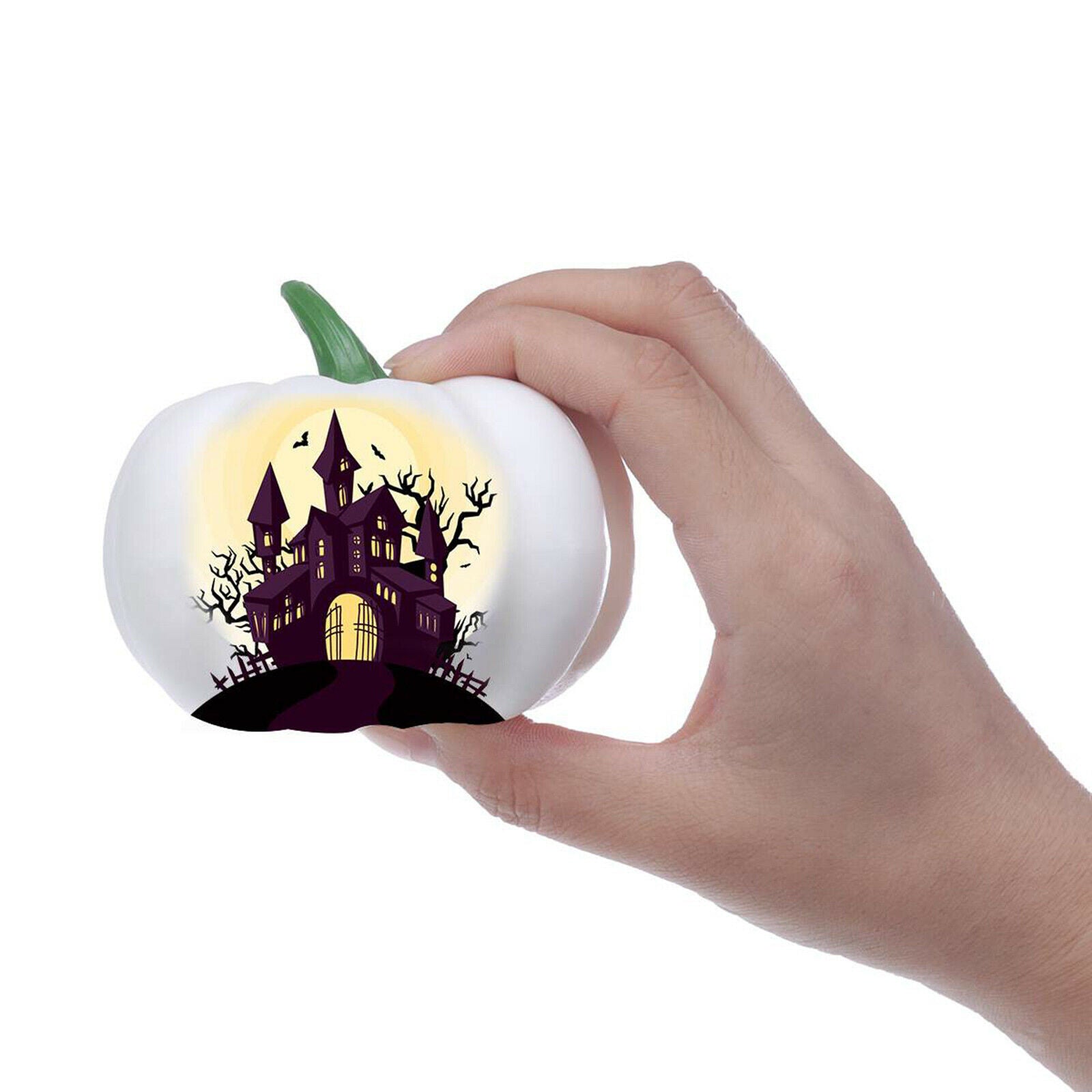 2X 12pcs Halloween Harvest Artificial White Pumpkins Bulk Thanksgiving Decor