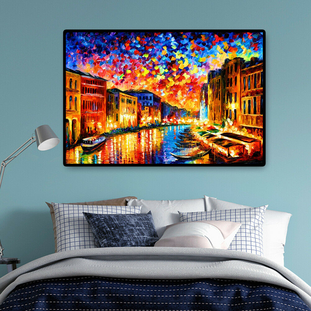 Water Night City Paper Puzzles 1000pcs Adults Kids Jigsaw Picture DIY Toys @
