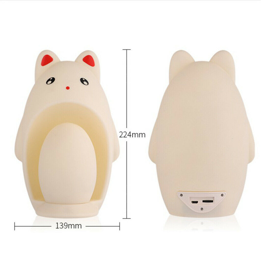 Silicone LED Night Light USB Rechargeable for Baby Toddler Girls Boys