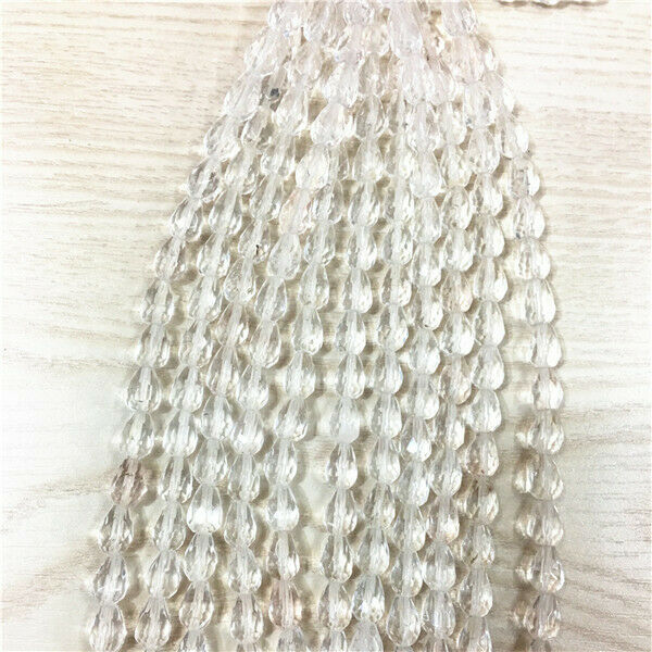 1 Strand/20Pcs 9x7mm White Cherry Quartz Faceted Mini Teardrop Loose Beads HH429
